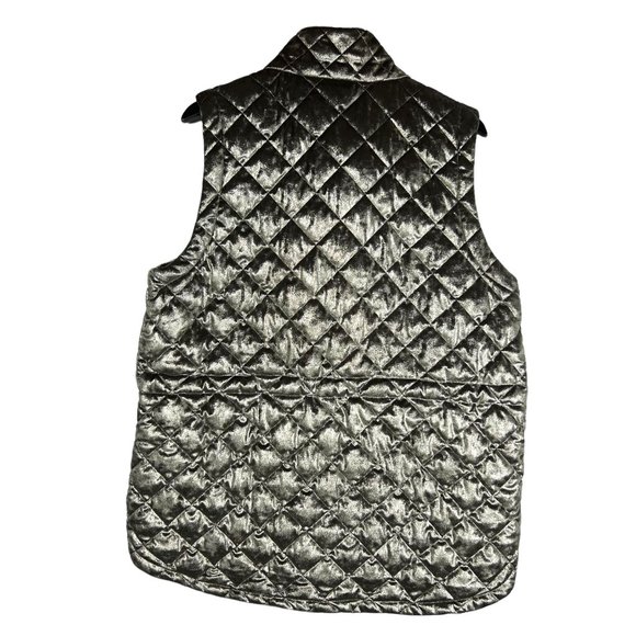 Athleta Women's Whisper Metallic Quilted Velvet Puffer Full Zip Vest Size XL - Picture 10 of 12
